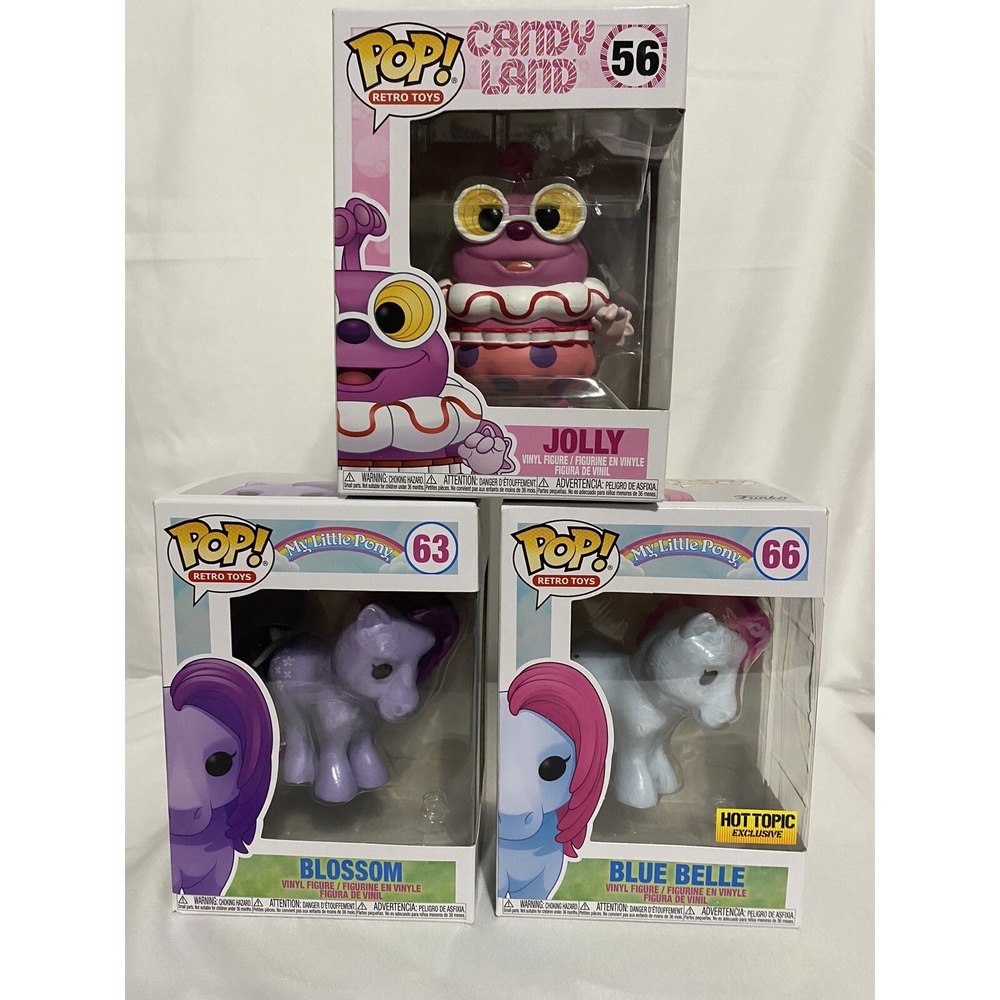 Funko Pop Retro Toys Lot 3 My Little Pony Blossom 63 Blue Belle 66 Jolly 56